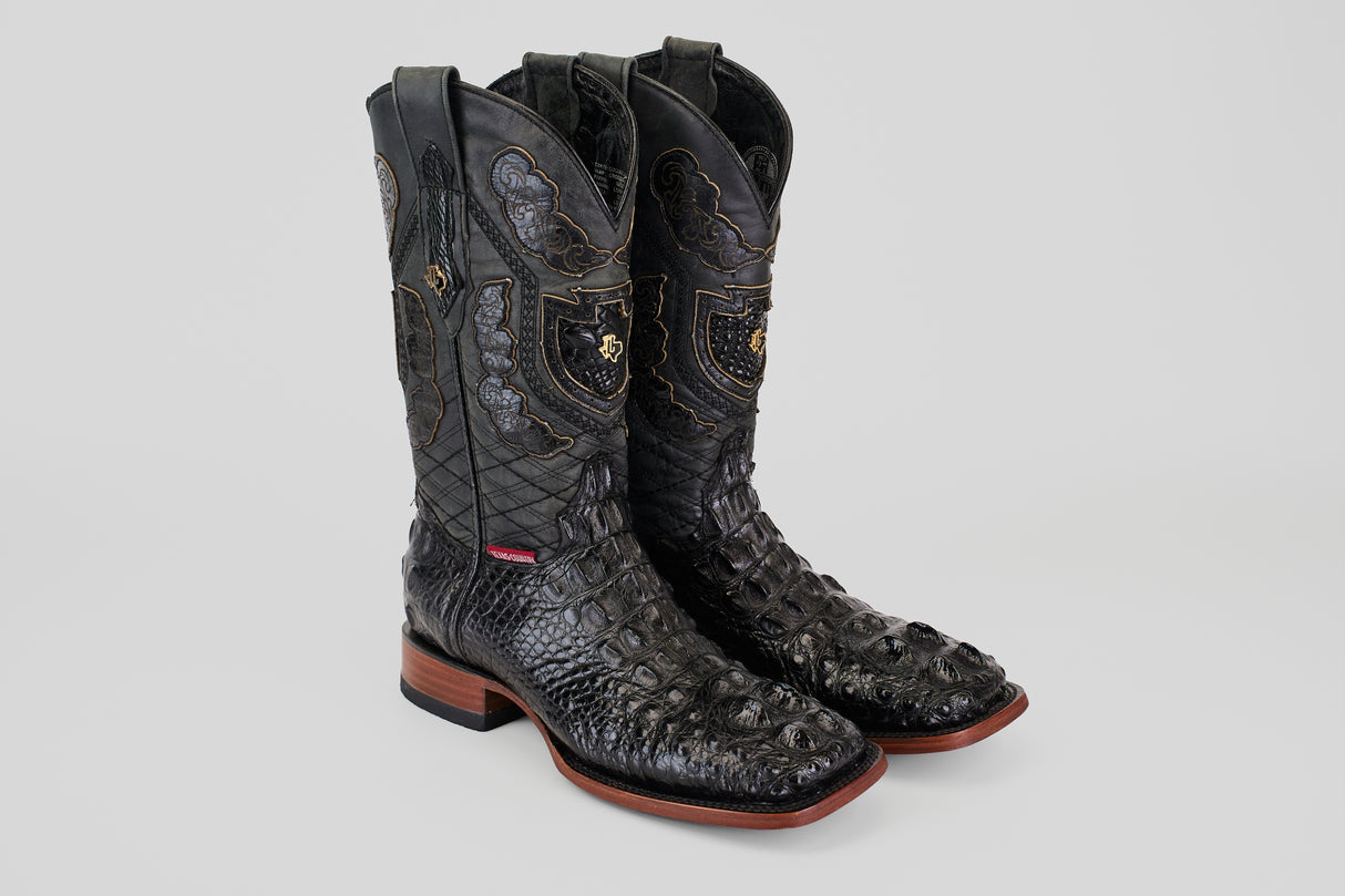 James - Black - Square Toe (Alligator Head)