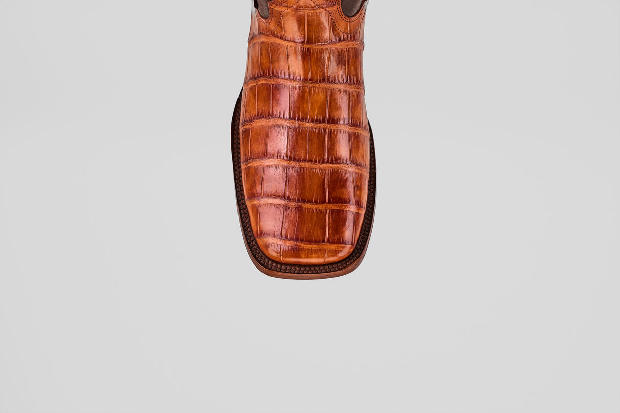 James - Brandy - Square Toe (Alligator Hornback)