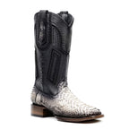 Tanner Platinum Python Boots - Natural - Square Toe - Gomez Western Wear