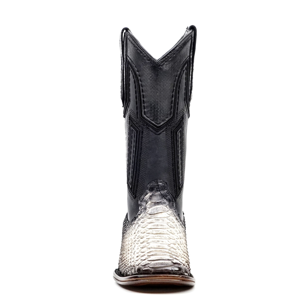 Tanner Platinum Python Boots - Natural - Square Toe - Gomez Western Wear