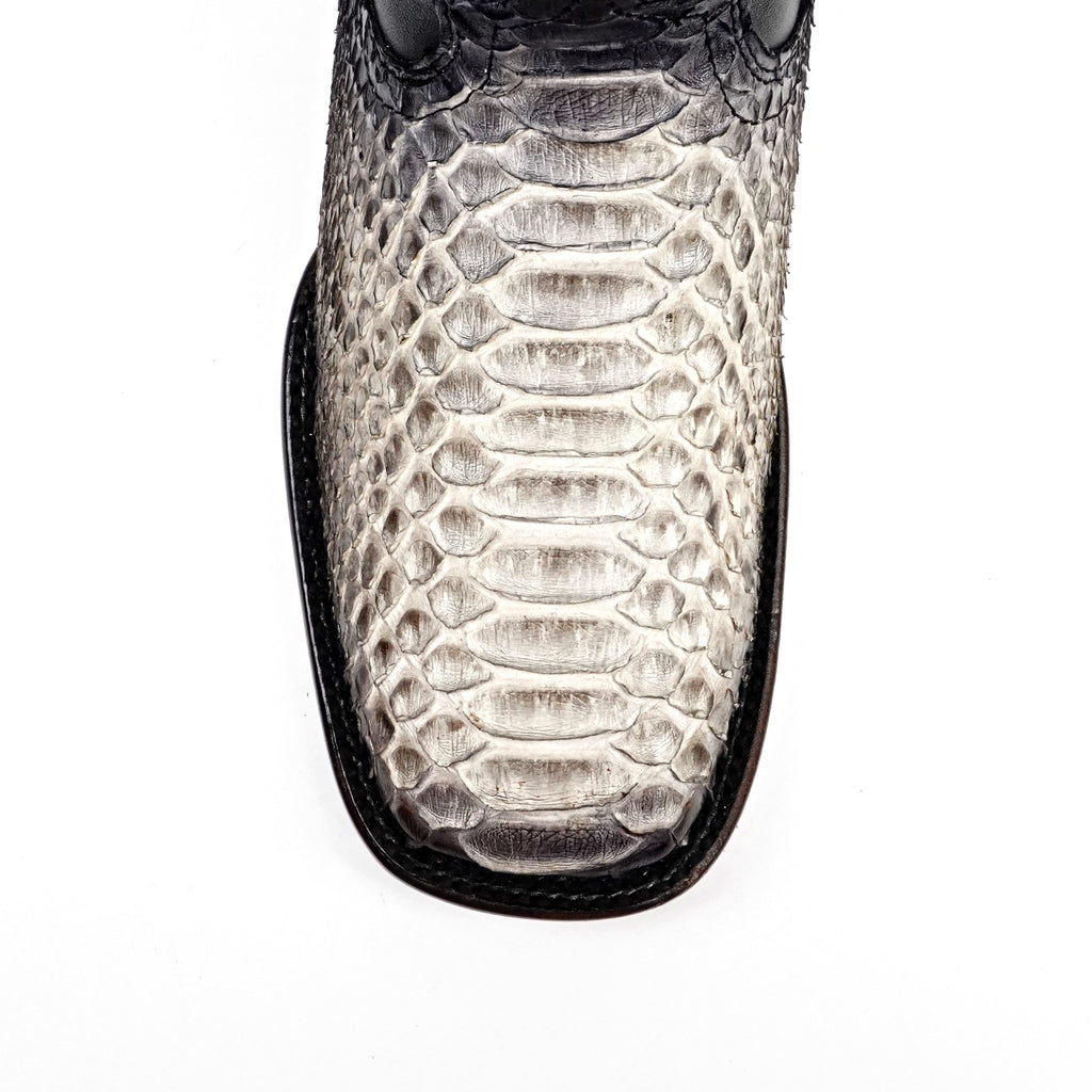 Tanner Platinum Python Boots - Natural - Square Toe - Gomez Western Wear