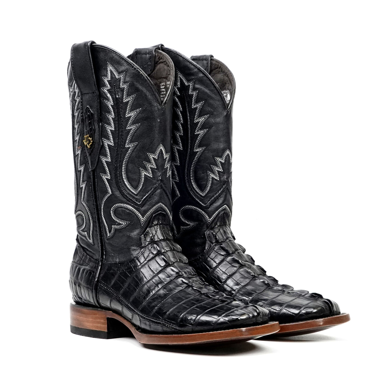 James Aligator Tail Boots - Black - Square Toe (LG10) - Gomez Western Wear