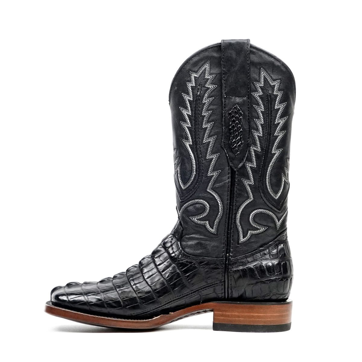 James Aligator Tail Boots - Black - Square Toe (LG10) - Gomez Western Wear