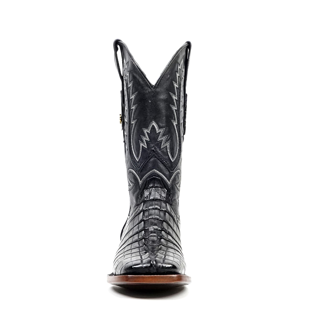 James Aligator Tail Boots - Black - Square Toe (LG10) - Gomez Western Wear