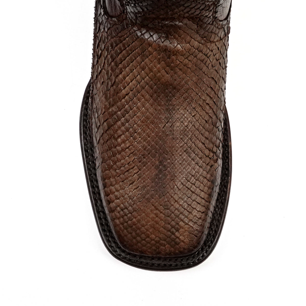 Tanner Platinum Python Boots - Tamarind - Square Toe - Gomez Western Wear