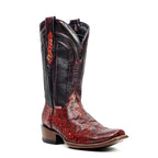 Tanner Python Boots – Ruby Red – Narrow Square Toe (DP100) - Gomez Western Wear