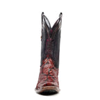 Tanner Python Boots – Ruby Red – Narrow Square Toe (DP100) - Gomez Western Wear