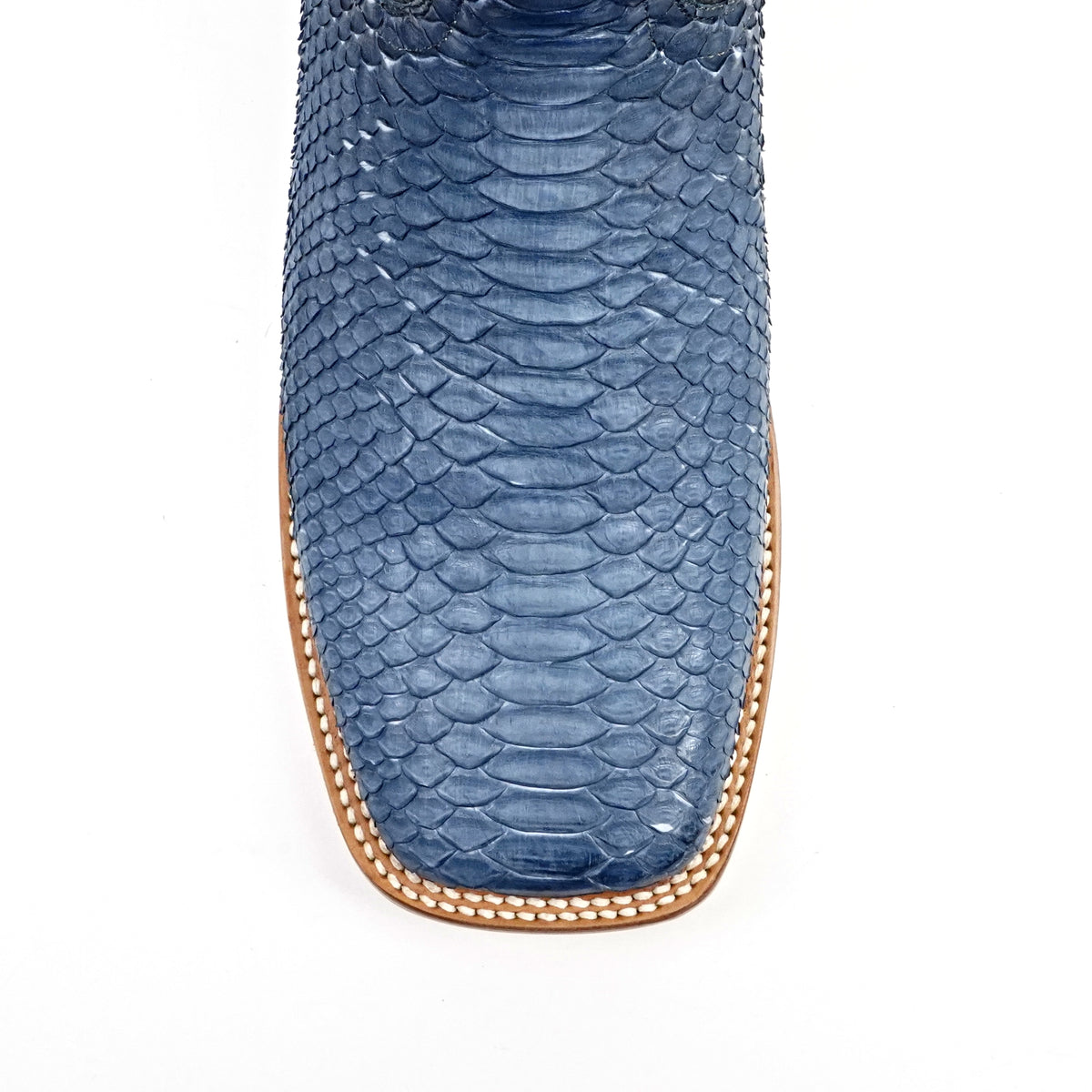 Braxton Python Boots - Denim Blue - Square Toe - Gomez Western Wear