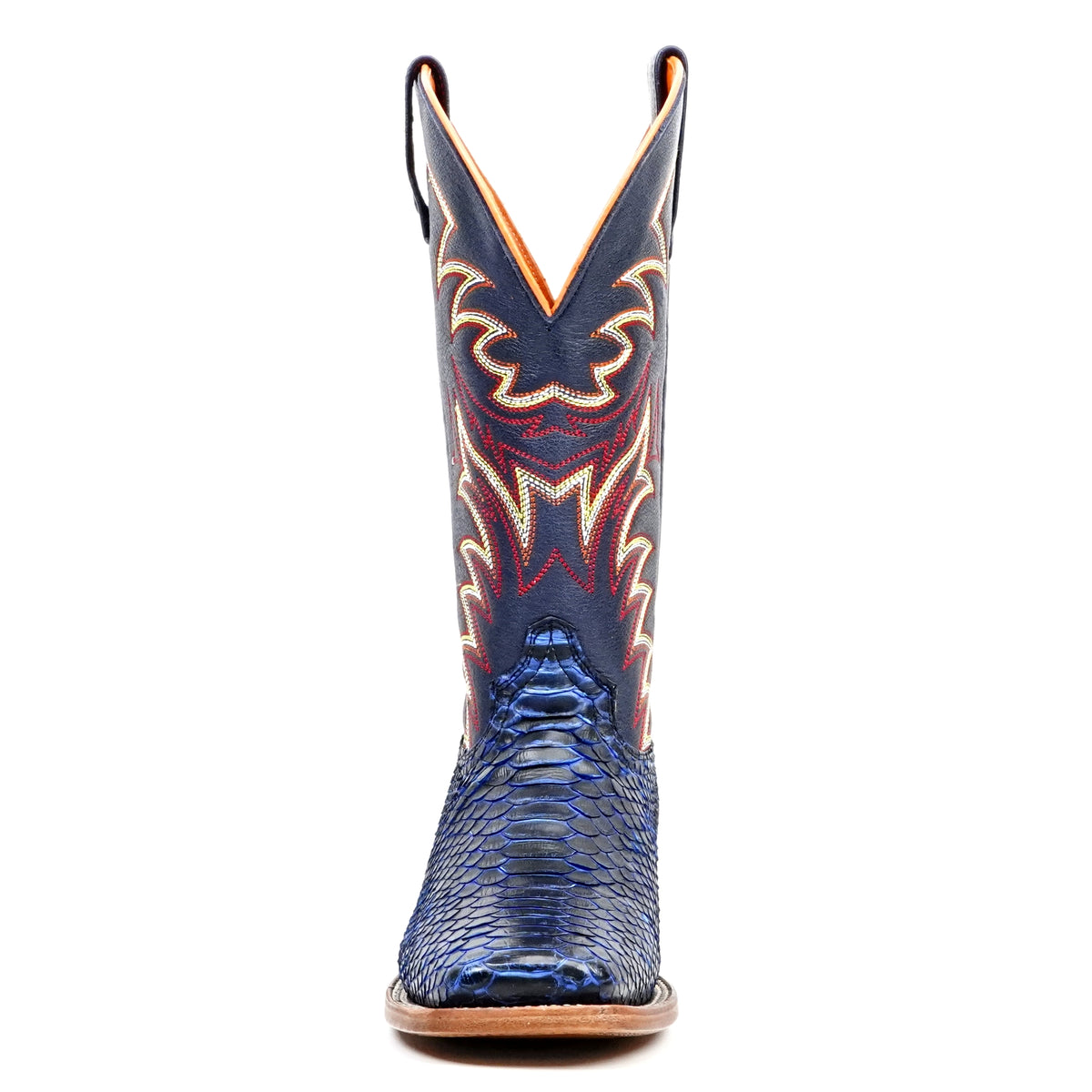Braxton Python Boots - Navy Blue - Square Toe - Gomez Western Wear