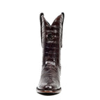 James Platinum Full Alligator Boots - Espresso Brown - Round Toe - Gomez Western Wear