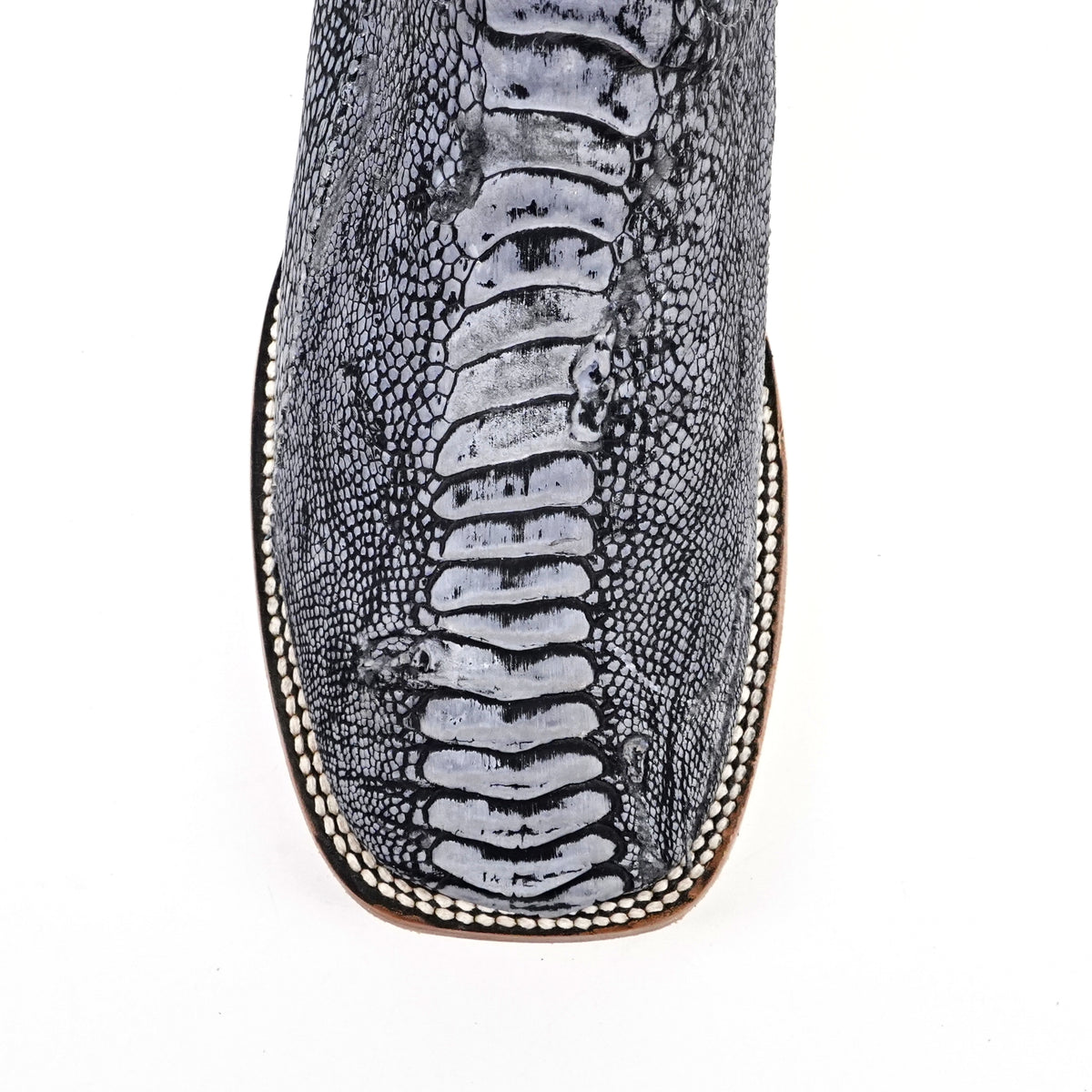 Austin Ostrich Leg Boots - Denim Blue - Square Toe (PA501) - Gomez Western Wear