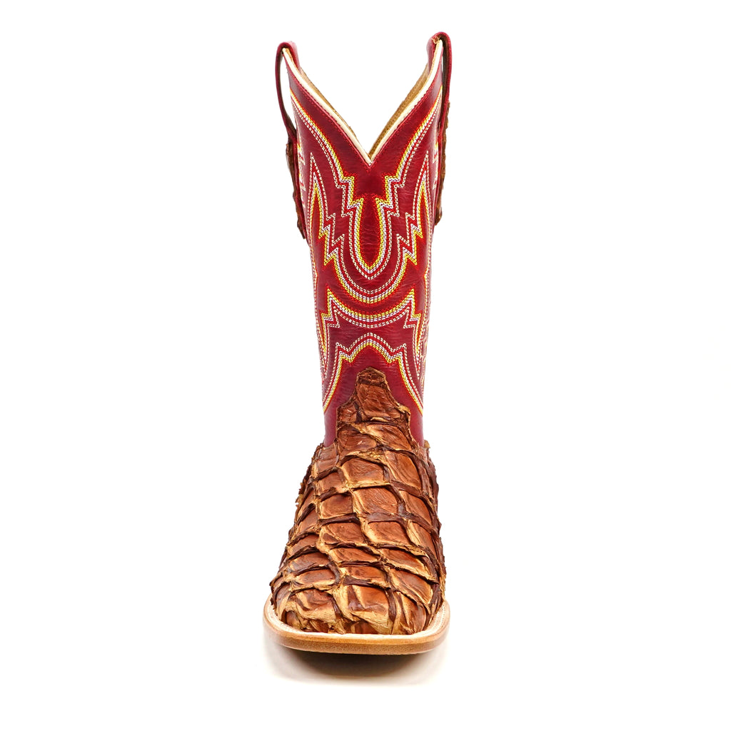 Butch Pirarucu Fish Boots - Matte Pecan - Square Toe