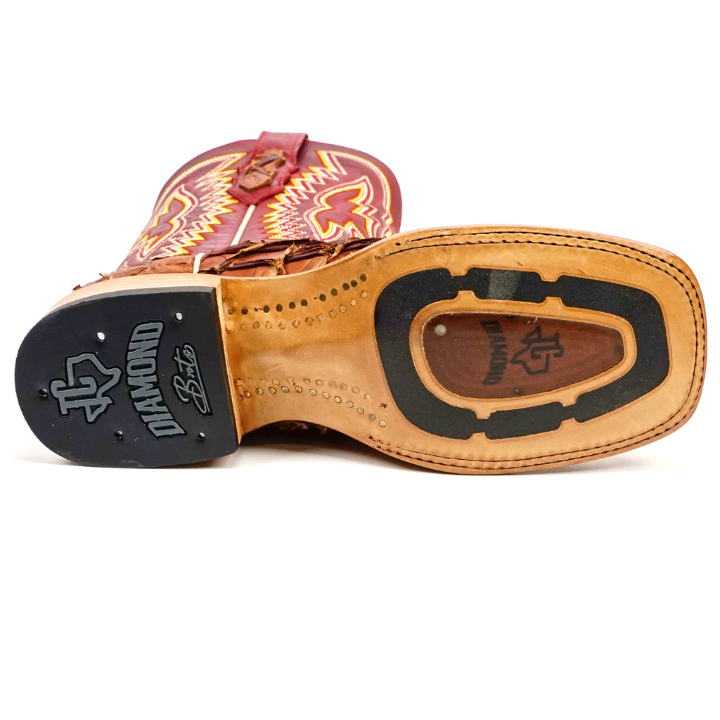 Butch Pirarucu Fish Boots - Matte Pecan - Square Toe