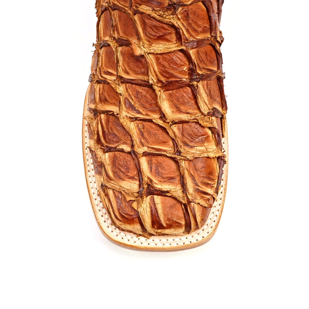 Butch Pirarucu Fish Boots - Matte Pecan - Square Toe