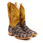 Butch Pirarucu Fish Boots - Matte Brown - Square Toe