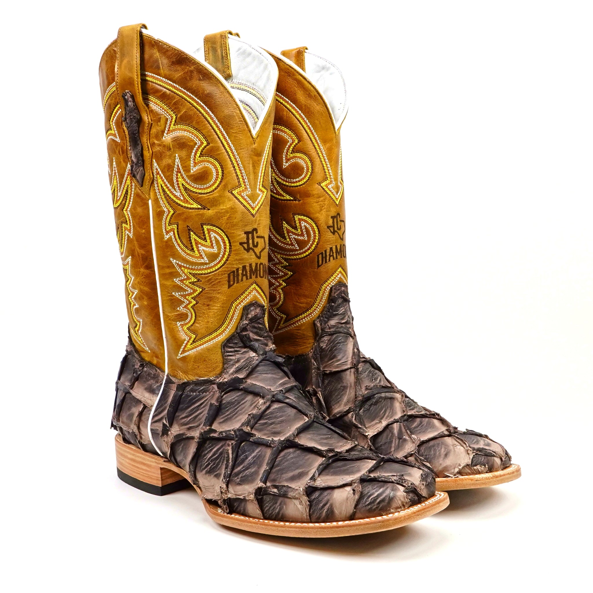 Butch Pirarucu Fish Boots - Matte Brown - Square Toe