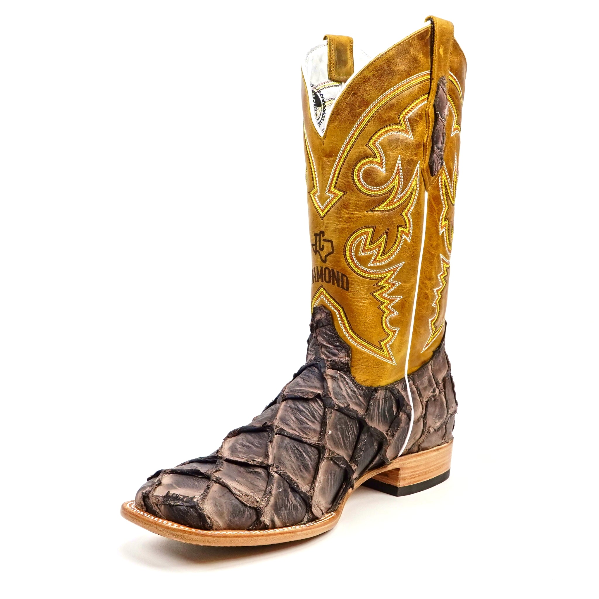 Butch Pirarucu Fish Boots - Matte Brown - Square Toe