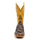 Butch Pirarucu Fish Boots - Matte Brown - Square Toe