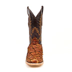 Connor Pirarucu Fish Boots- Pecan - Square Toe (PZ60)