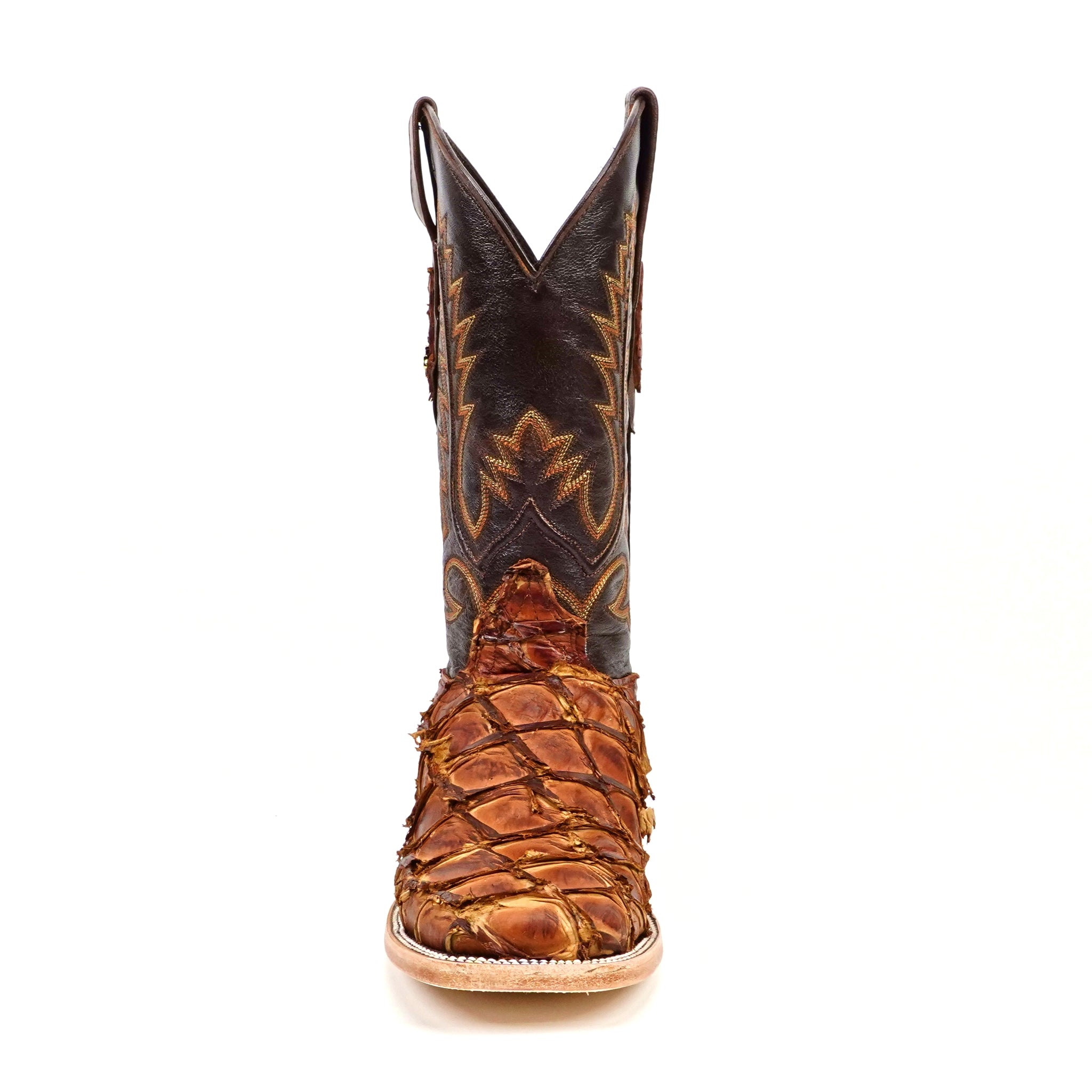 Connor Pirarucu Fish Boots- Pecan - Square Toe (PZ60)