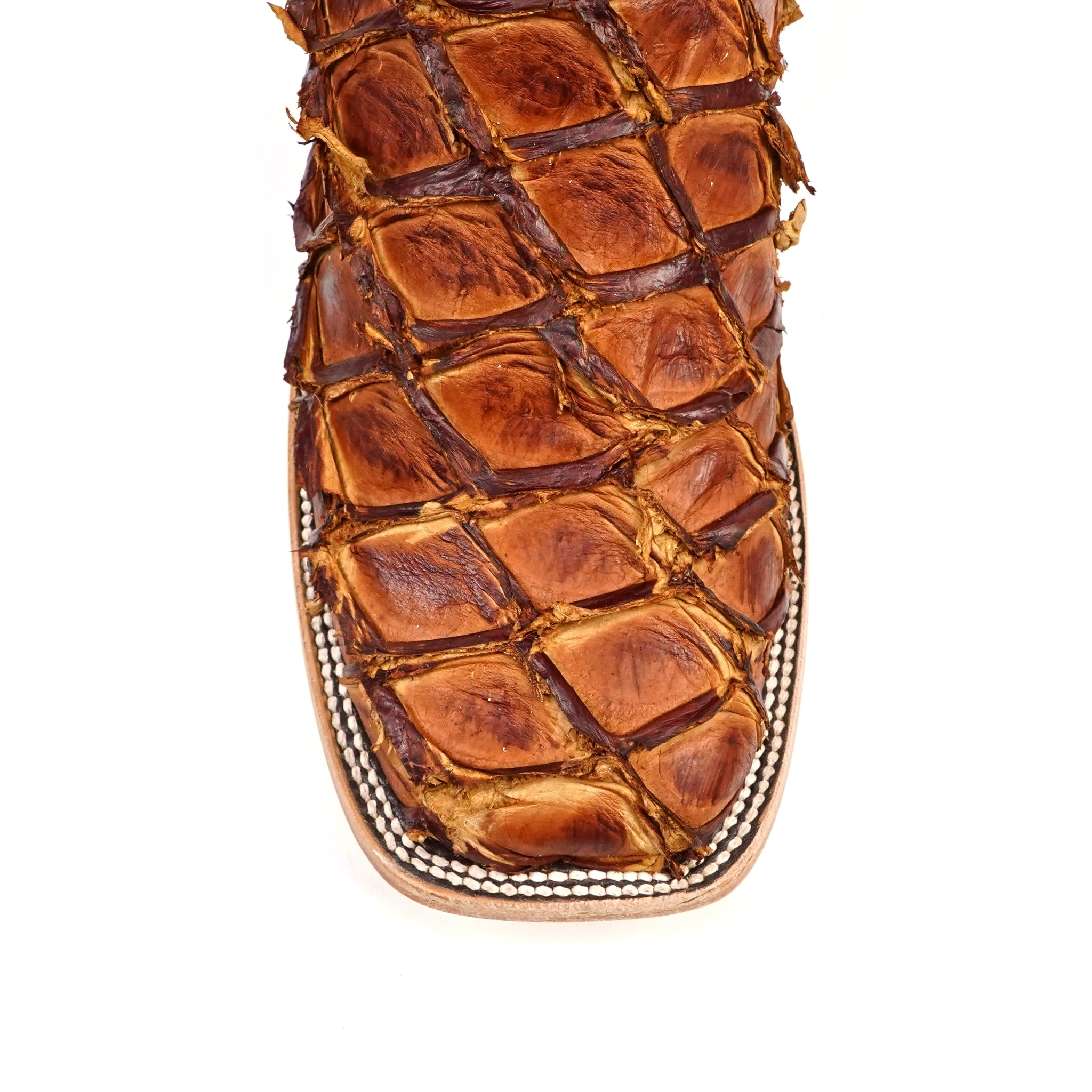 Connor Pirarucu Fish Boots- Pecan - Square Toe (PZ60)