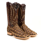 Connor Pirarucu Fish Boots - Orix Choco - Square Toe (PZ60)