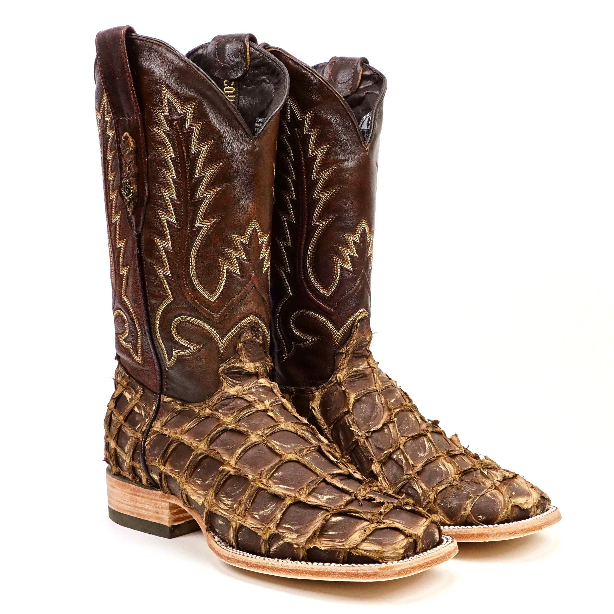 Connor Pirarucu Fish Boots - Orix Choco - Square Toe (PZ60)