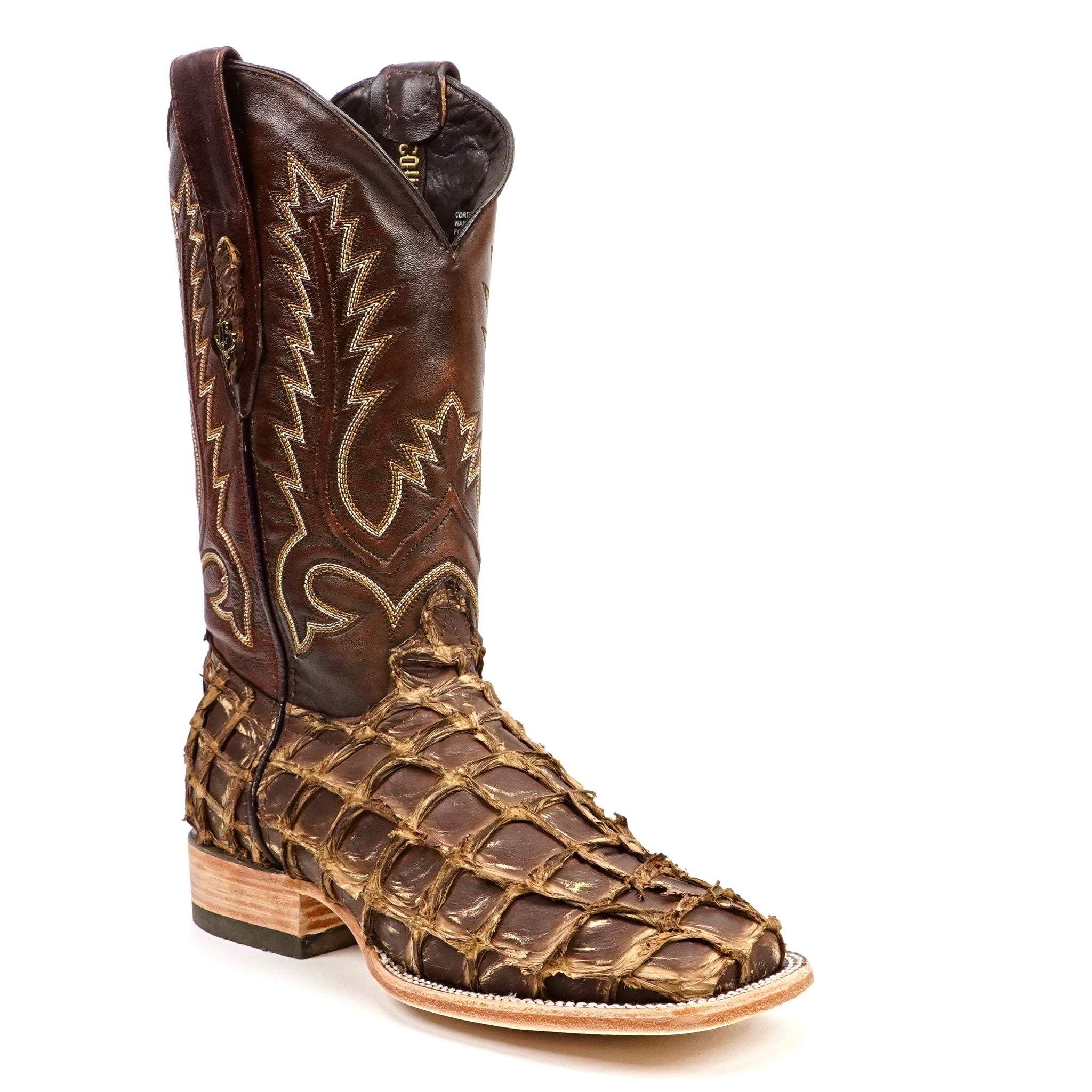 Connor Pirarucu Fish Boots - Orix Choco - Square Toe (PZ60)