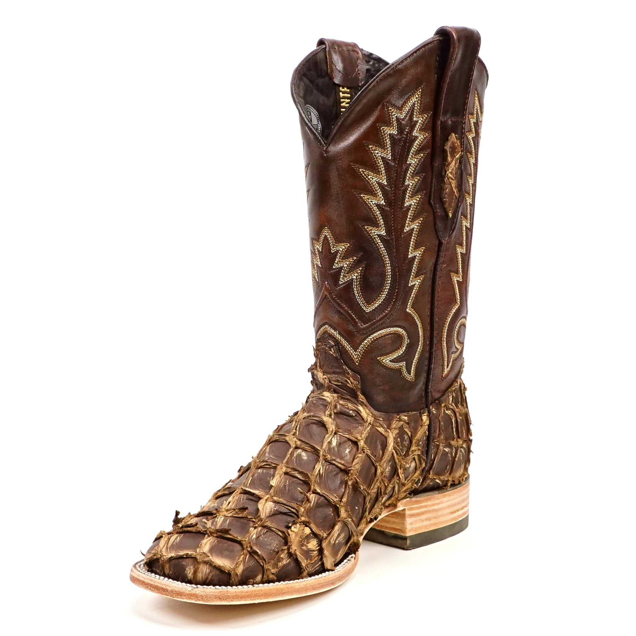 Connor Pirarucu Fish Boots - Orix Choco - Square Toe (PZ60)