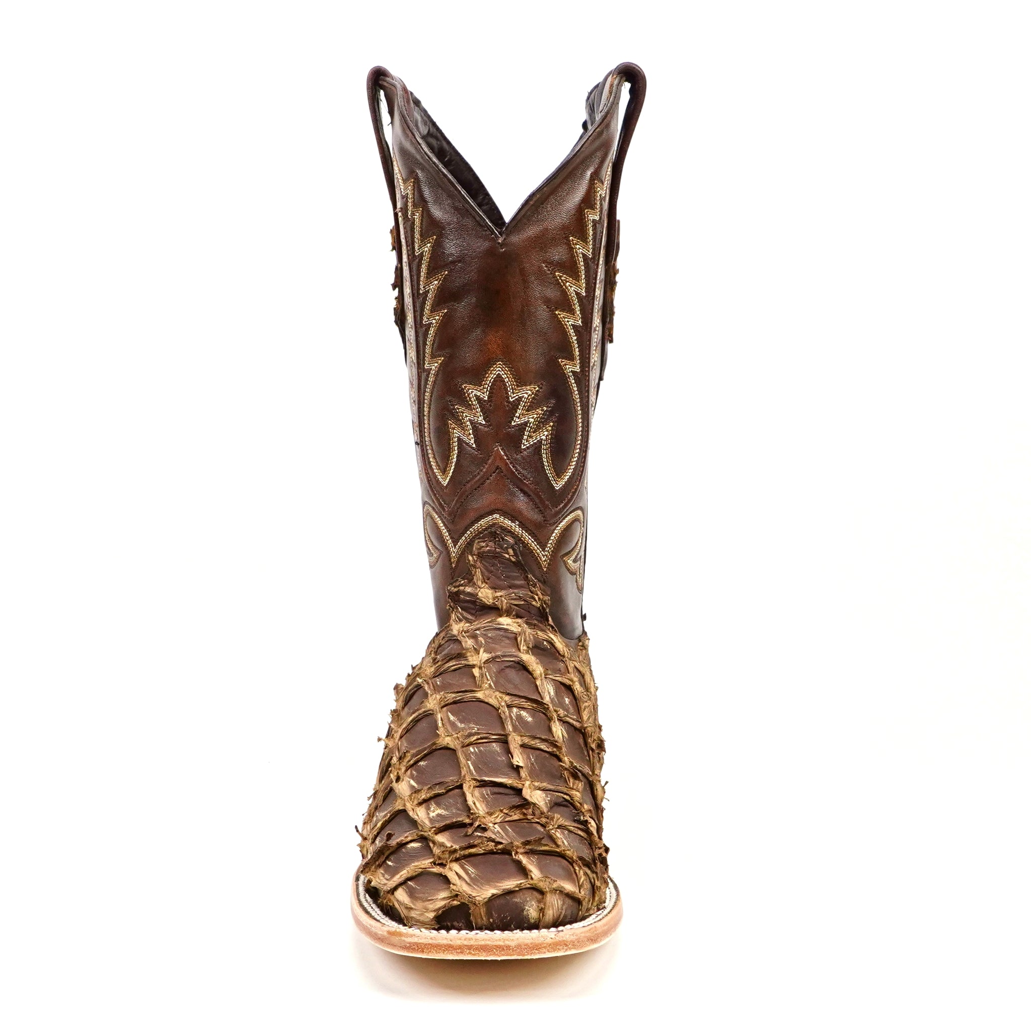 Connor Pirarucu Fish Boots - Orix Choco - Square Toe (PZ60)