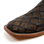 Pirarucu Camel - Embossed Leather - Square Toe (E688)