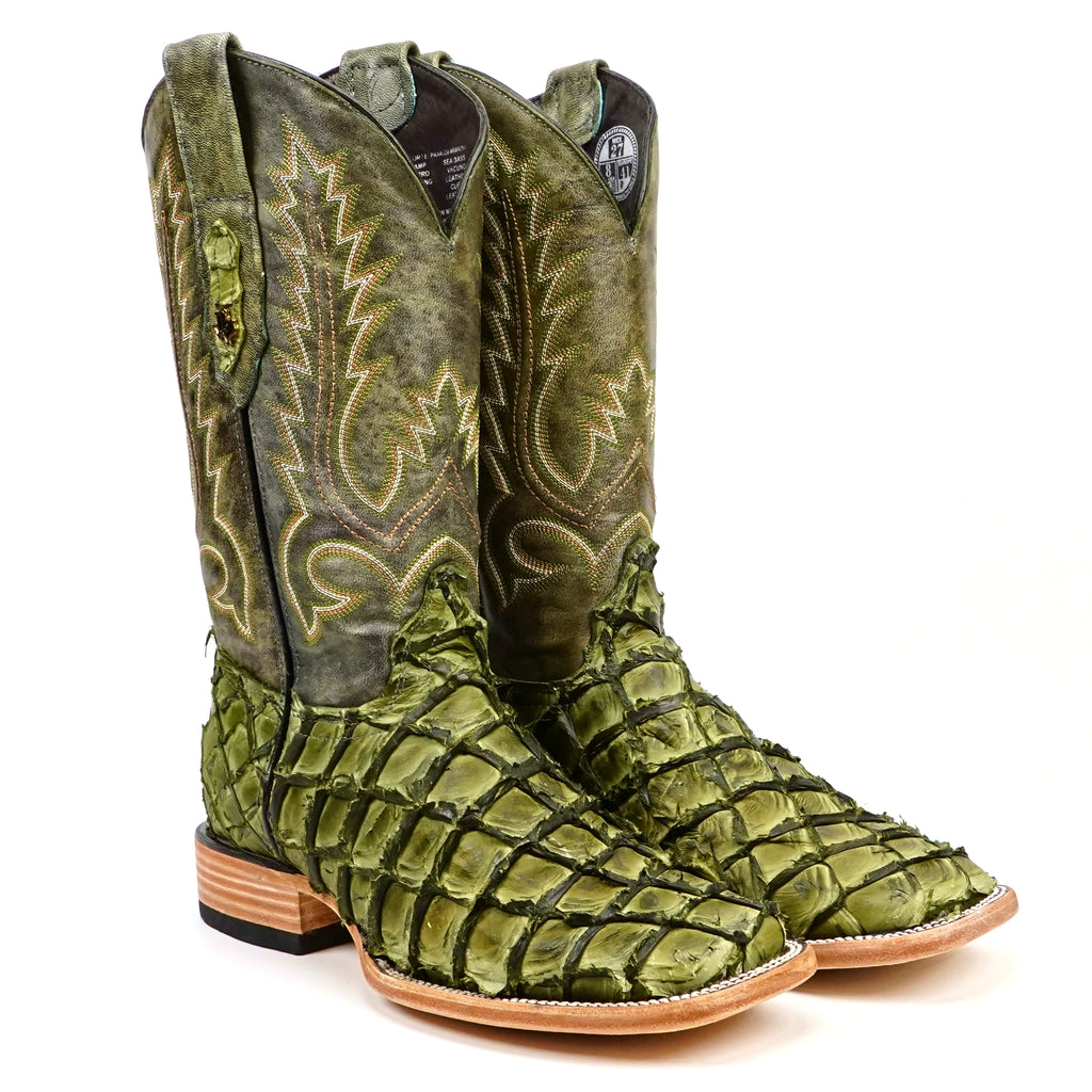Connor Pirarucu Fish Boots - Agave - Square Toe (PZ60)