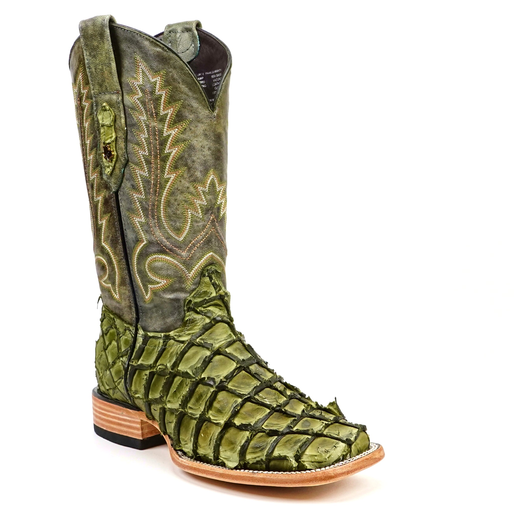 Connor Pirarucu Fish Boots - Agave - Square Toe (PZ60)