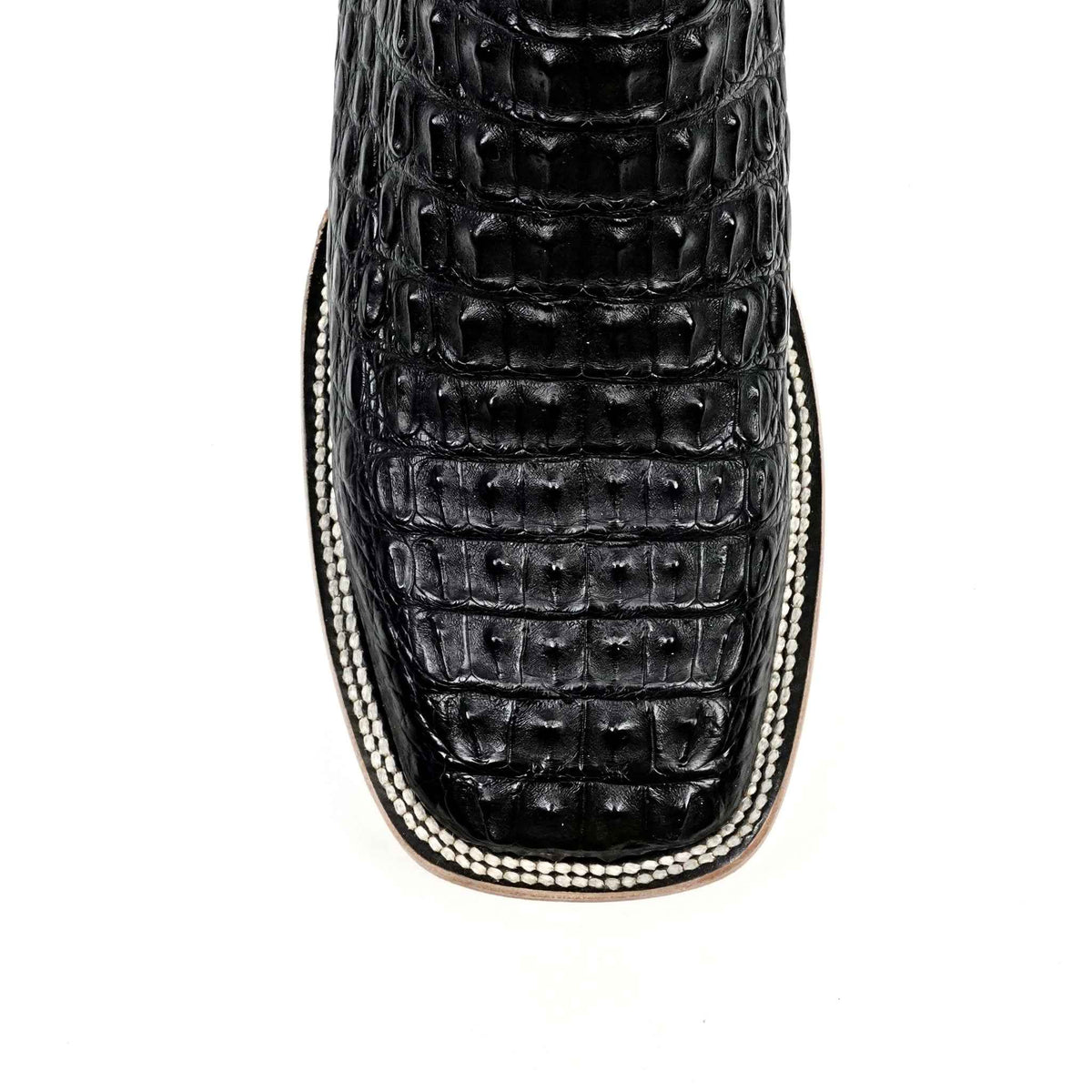 Rhodes Caiman Hornback Boots - Black - Square Toe (LM10)
