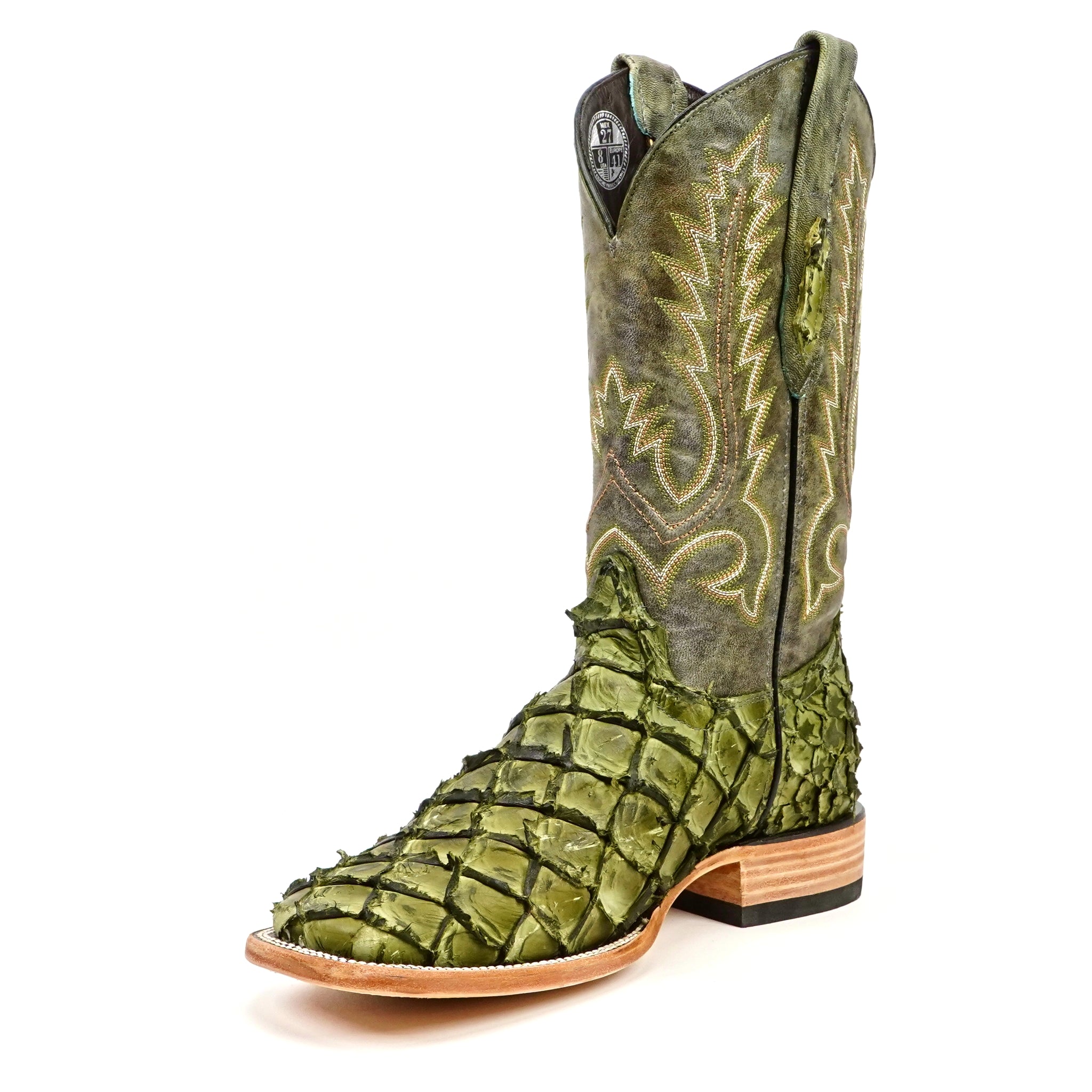 Connor Pirarucu Fish Boots - Agave - Square Toe (PZ60)