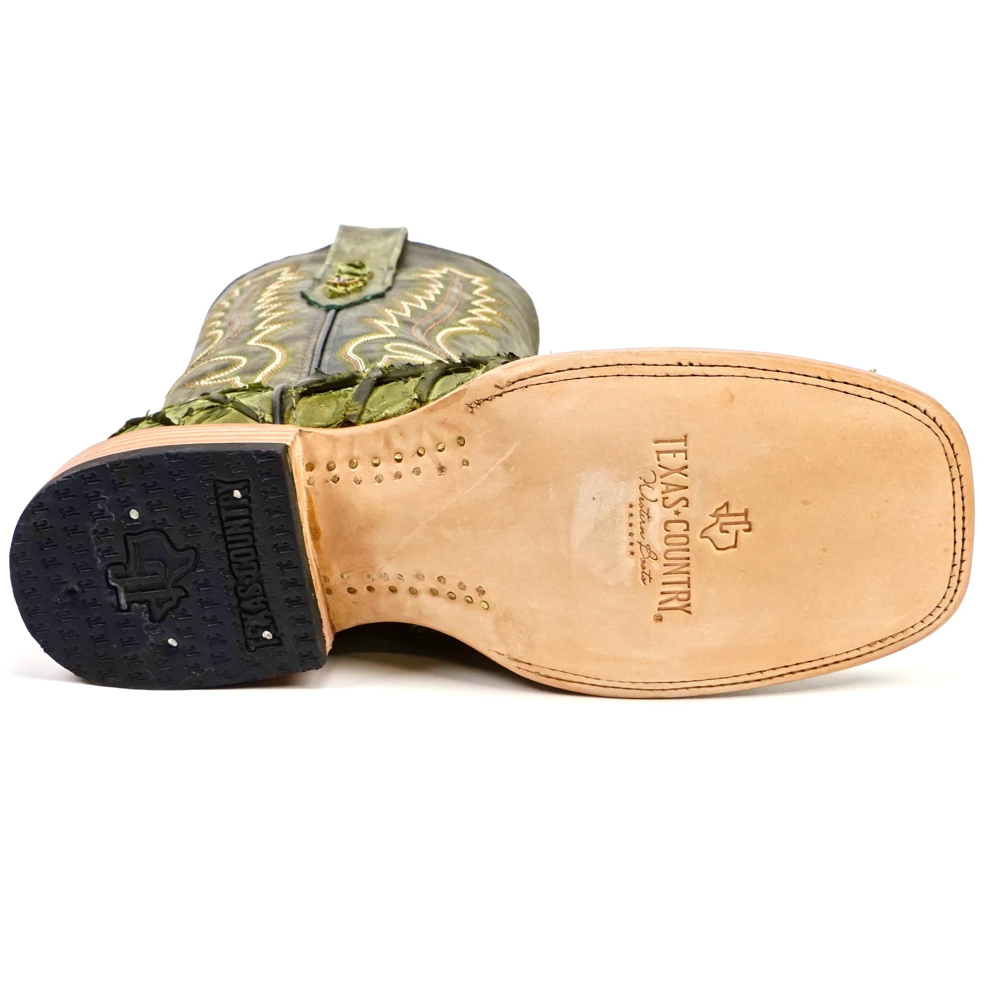 Connor Pirarucu Fish Boots - Agave - Square Toe (PZ60)