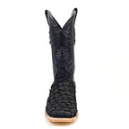 Connor Pirarucu Fish Boots - Matte Black - Square Toe (PZ60)