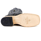 Connor Pirarucu Fish Boots - Matte Black - Square Toe (PZ60)