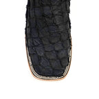 Connor Pirarucu Fish Boots - Matte Black - Square Toe (PZ60)