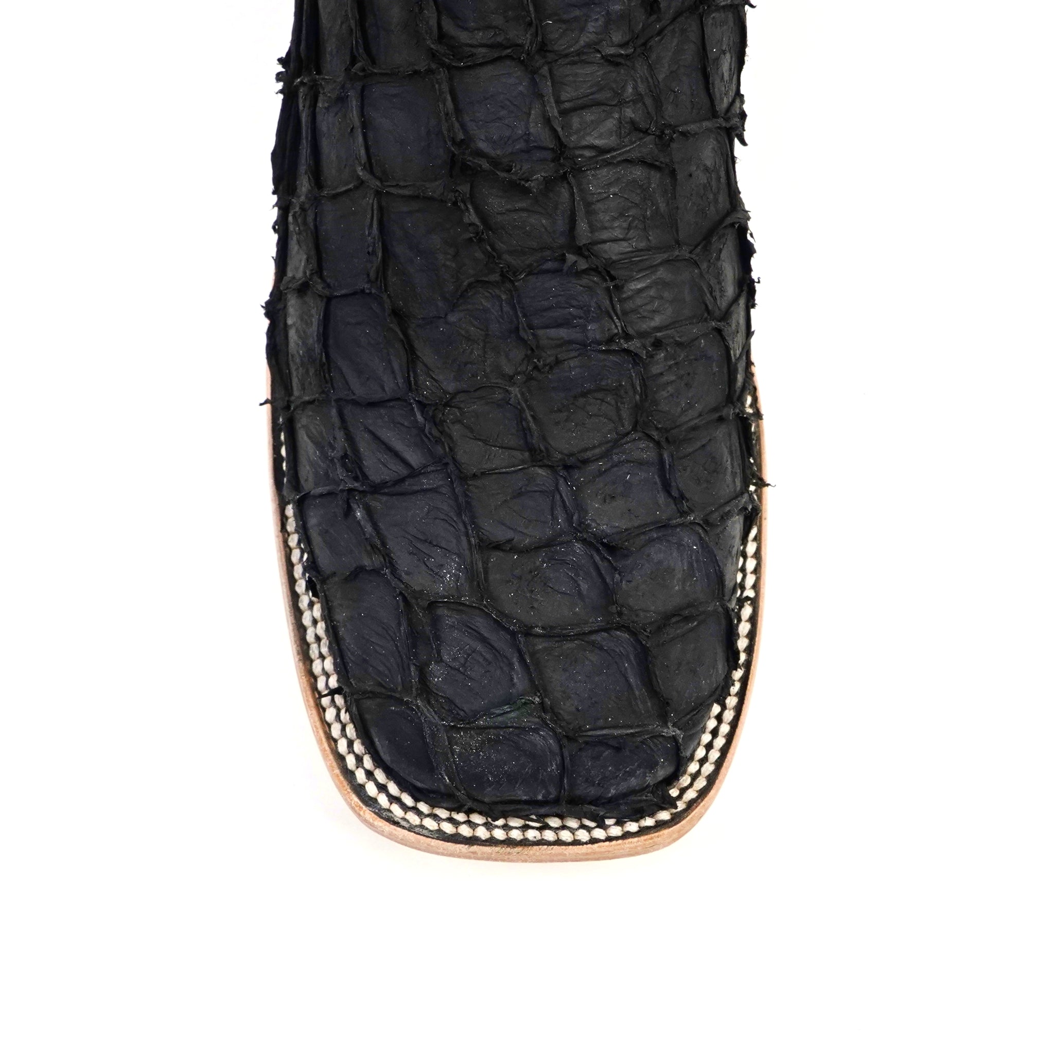 Connor Pirarucu Fish Boots - Matte Black - Square Toe (PZ60)