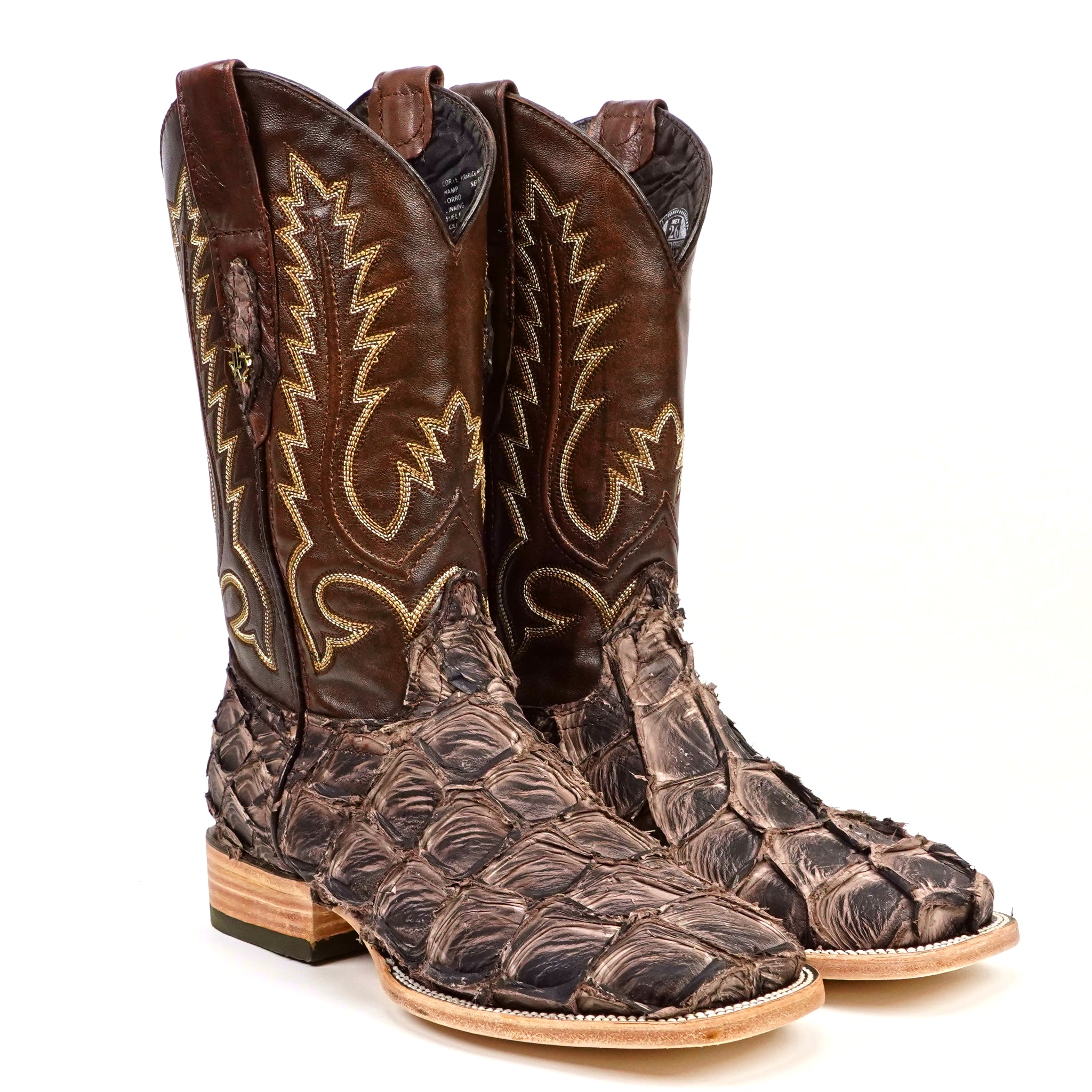 Connor Pirarucu Fish Boots - White Matte - Square Toe (PZ60)