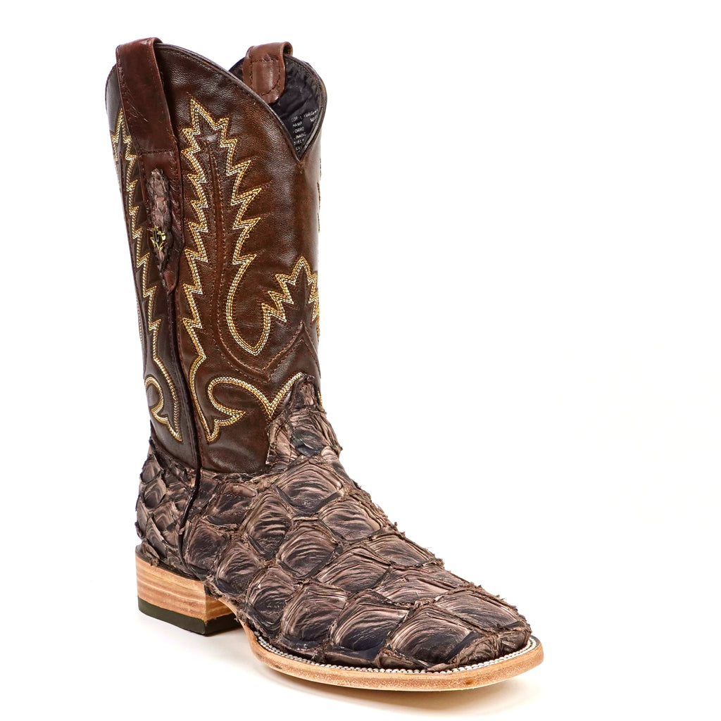 Connor Pirarucu Fish Boots - White Matte - Square Toe (PZ60)