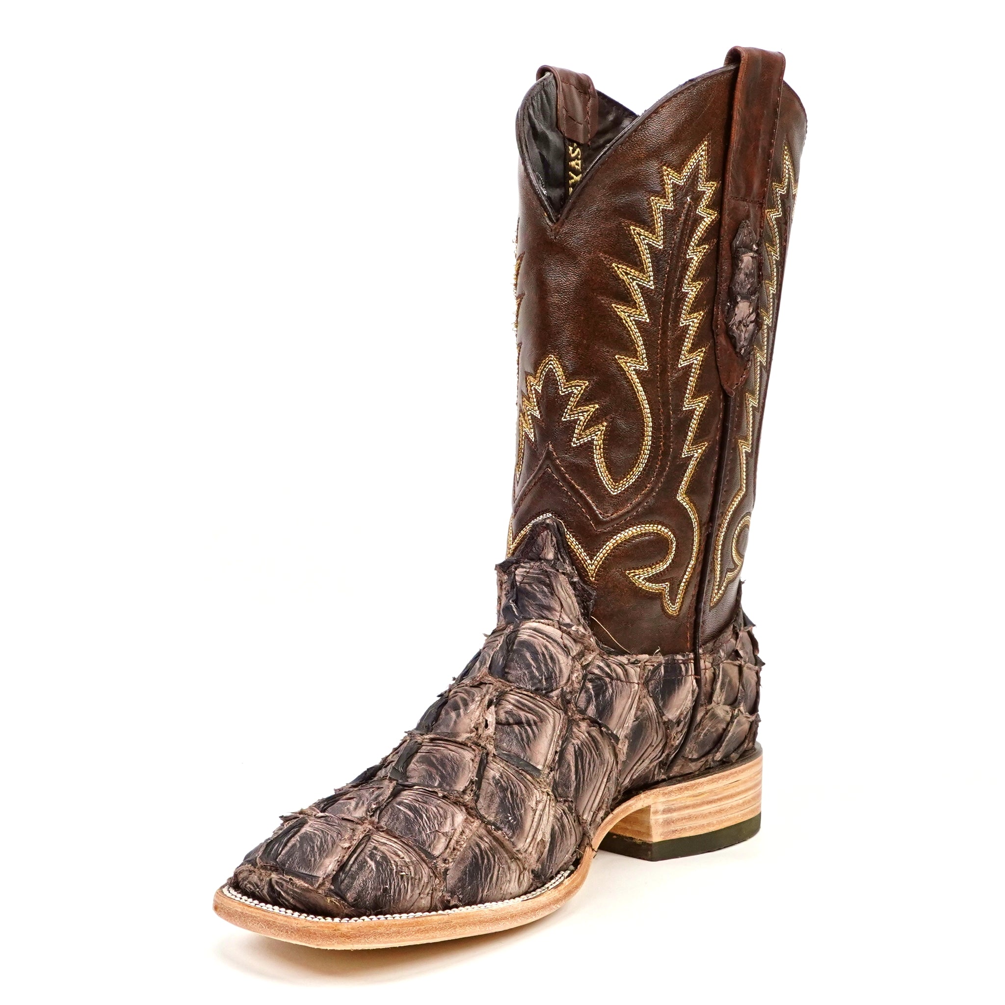 Connor Pirarucu Fish Boots - White Matte - Square Toe (PZ60)