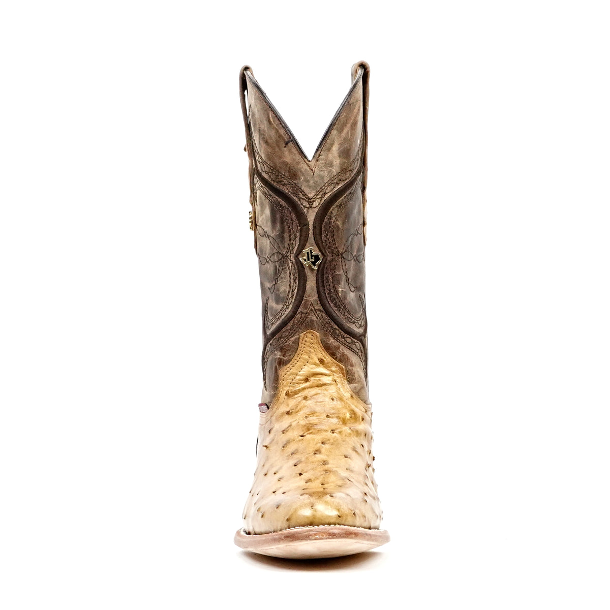 Austin Ostrich Boots - Antique - Roper Toe (AV201)