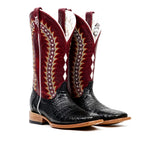 Ranger Caiman Full Belly Boots - Black - Square Toe