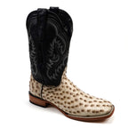 Ostrich Bone - Embossed Leather - Square Toe (E424)