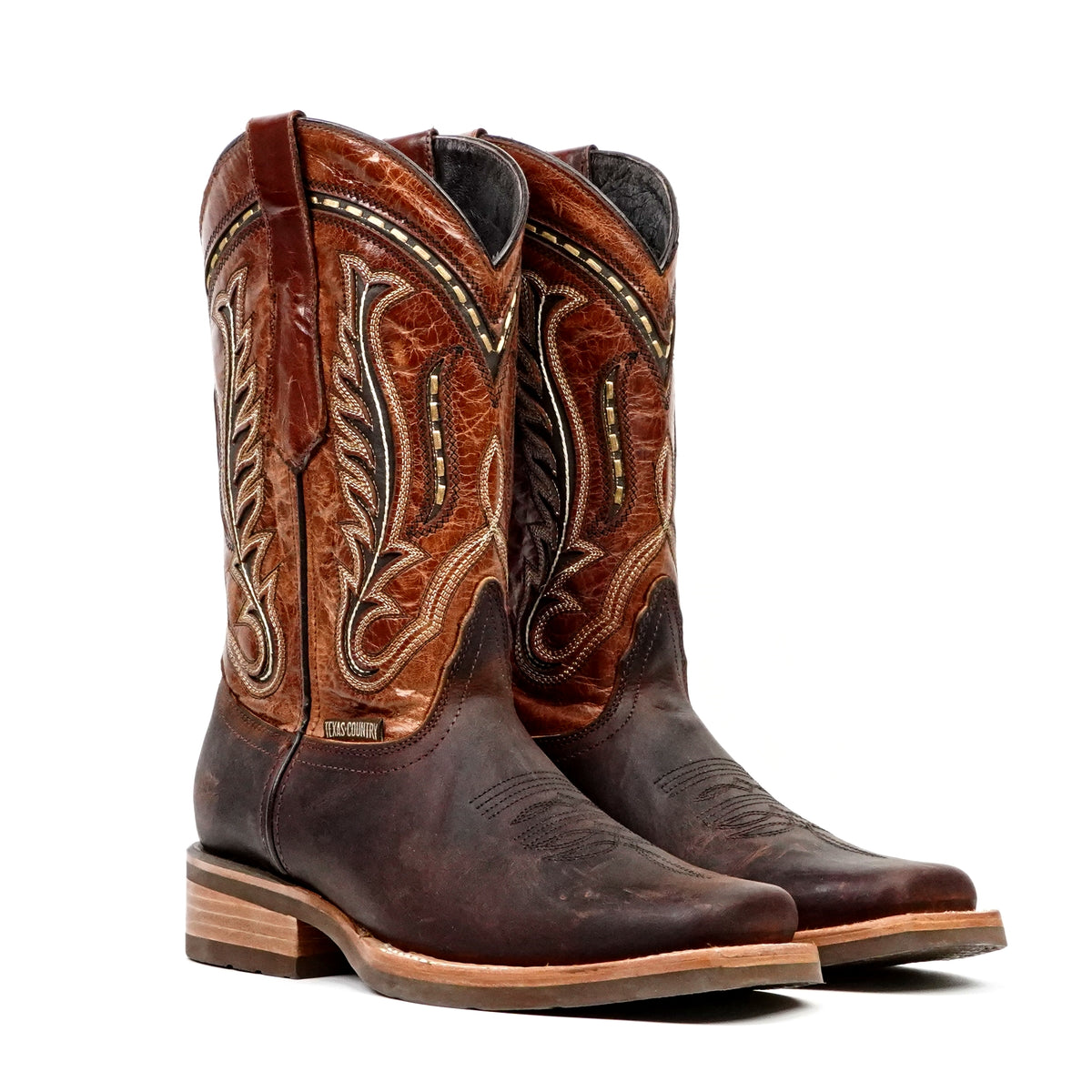Azkar Moka Cowboy Boots - Slip-Resistant Sole - Rodeo Toe (E28)