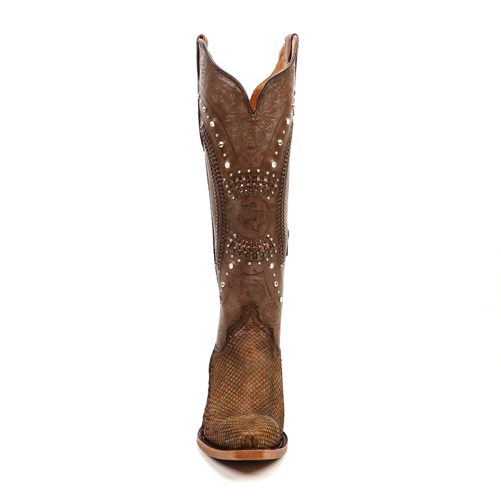 Python Tamarind Cowgirl Boots - Tall Shaft - Snip Toe (E31)