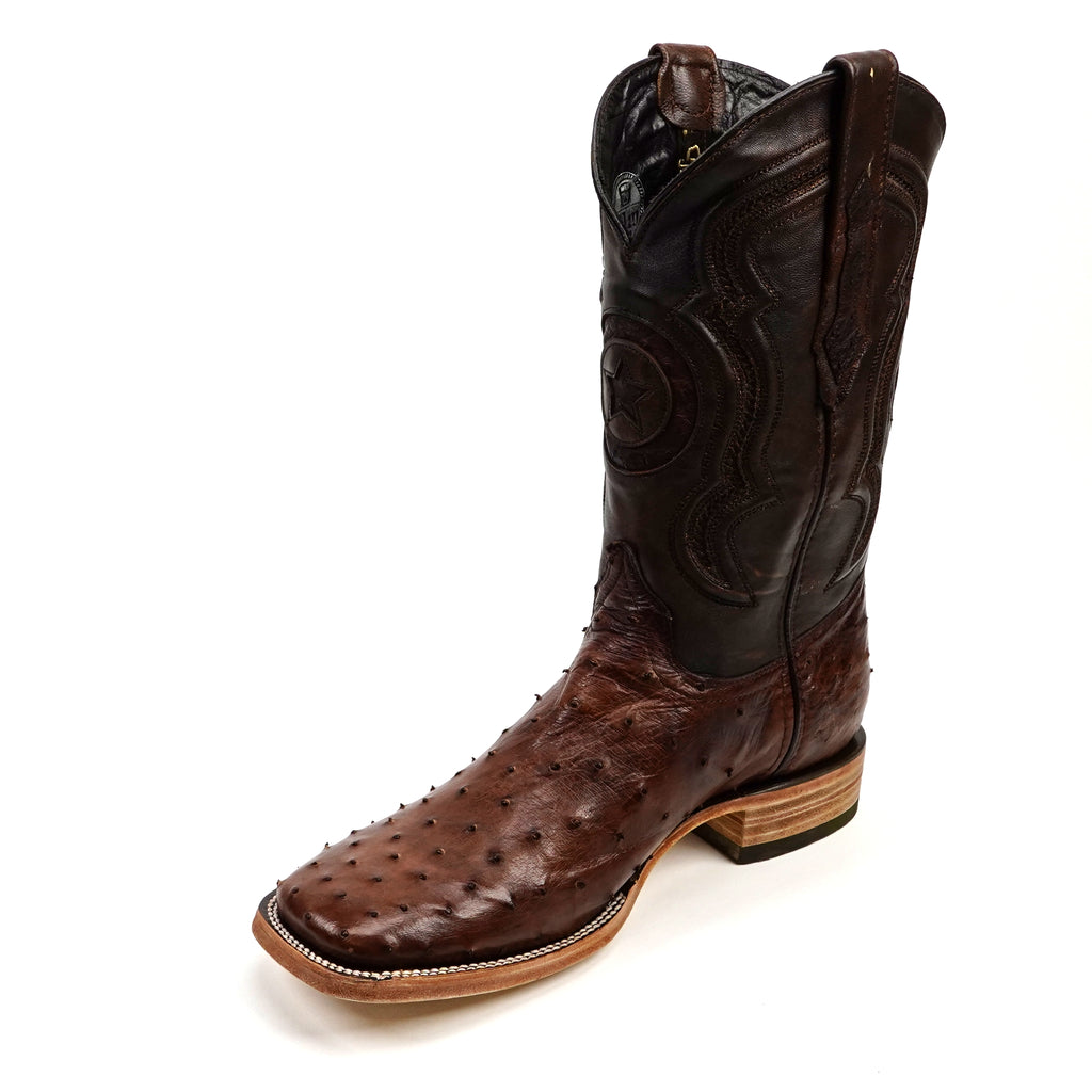 Austin Ostrich Boots - Brass - Square Toe (AV20)