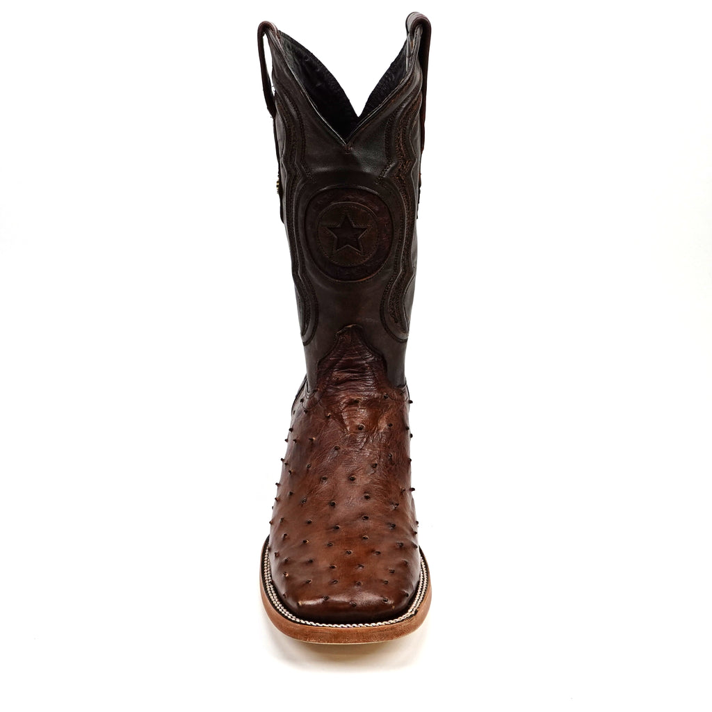 Austin Ostrich Boots - Brass - Square Toe (AV20)